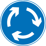 a mini roundabout mandatory sign