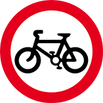 No cycling road sign