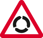 roundabout warning sign