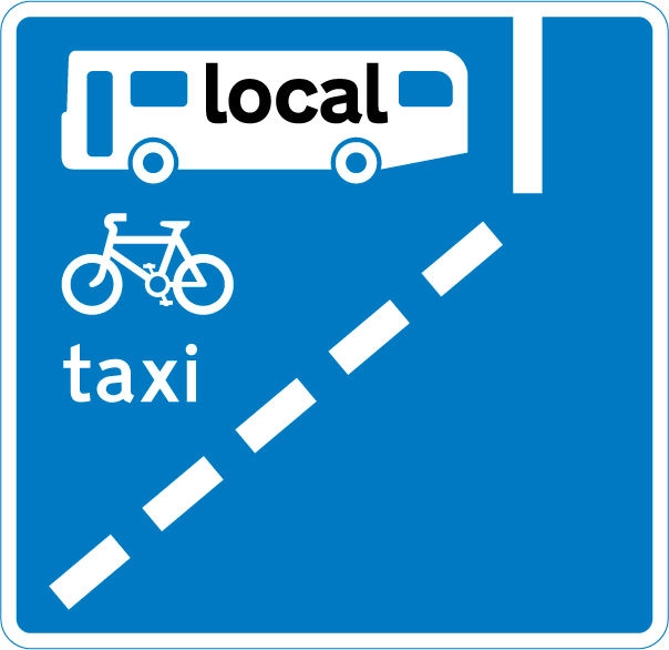 A bus lane sign